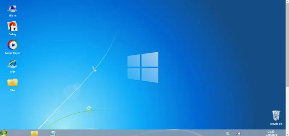 Screenshot of Windows Web, a Windows desktop recreated in the browser